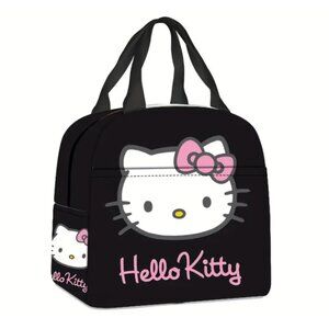 Hello Kitty Black Tote Bag Cute Anime Style Handbag Travel & Picnic Bag